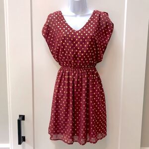Charming Charlie maroon tunic dress woman’s size S